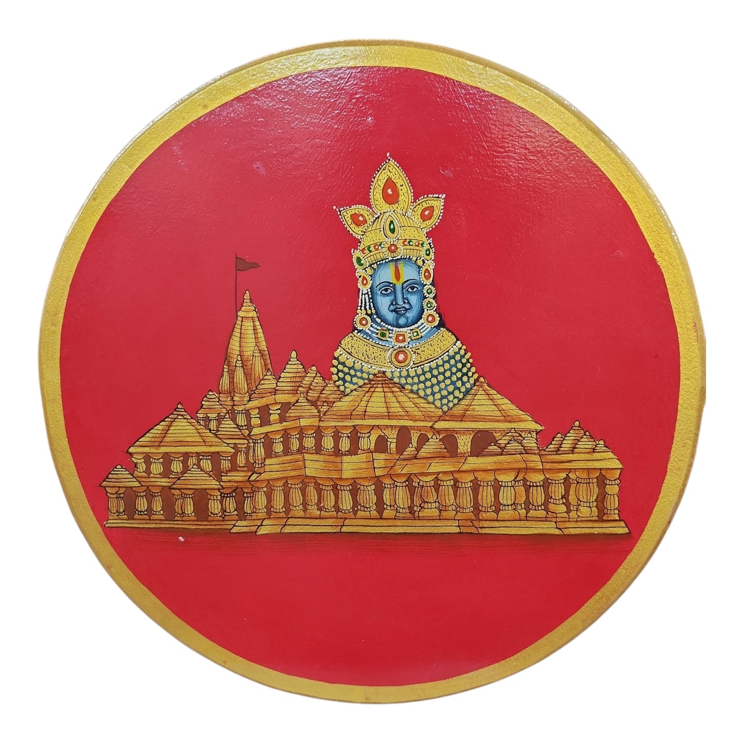 Hand Painted Shreenathji Wooden Plate
