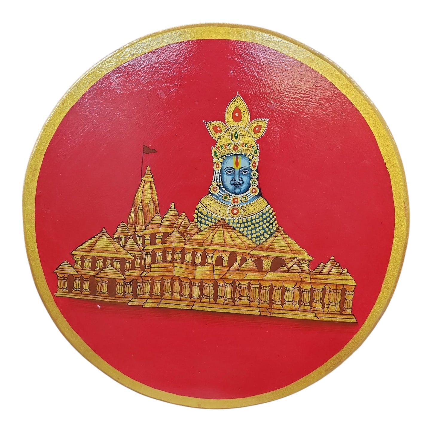 Hand Painted Shreenathji Wooden Plate
