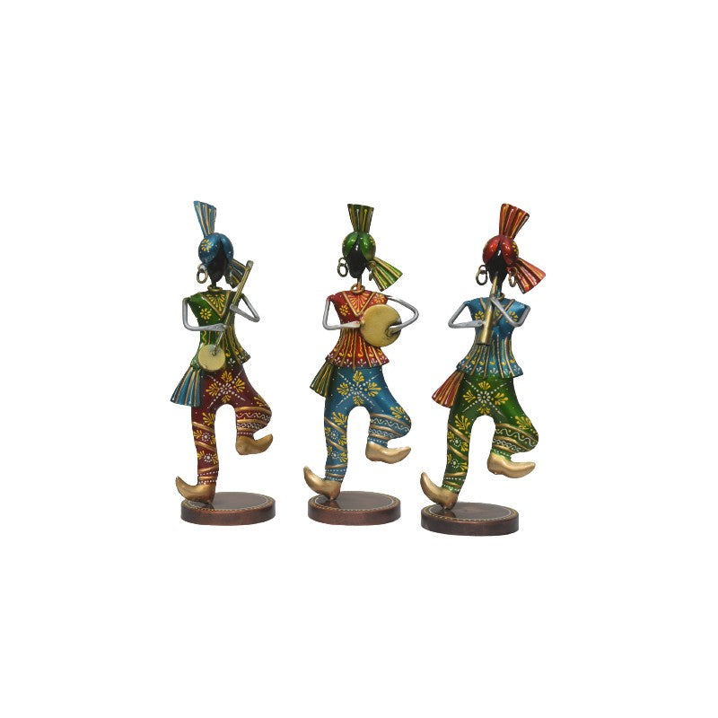 Handmade Set of 3 Bhangra Musicians