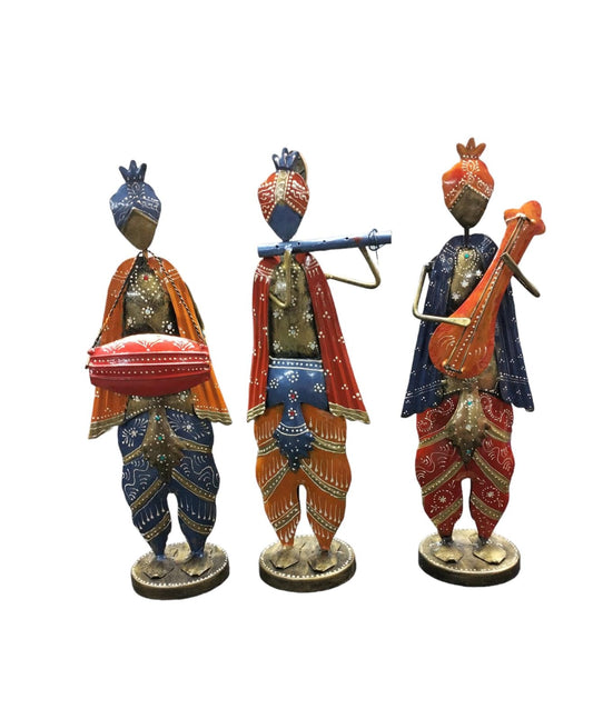 handcrafted Dancing musicians set of 3