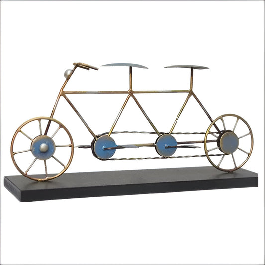 Metal Sculpture Table Decor of  a Tandem Bicycle