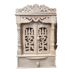 Handmade Sevan Wood Temple with Trishul, Aum Door (CMSW12)