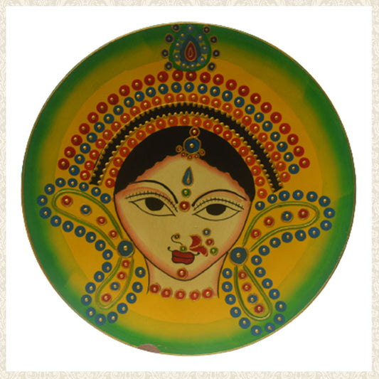 Hand Painted Wooden Wall Art Plate of Goddess