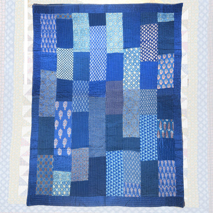 Blue Printed Quilt 7ft x 5.5ft