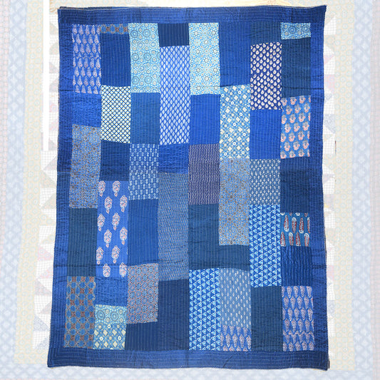 Blue Printed Quilt 7ft x 5.5ft