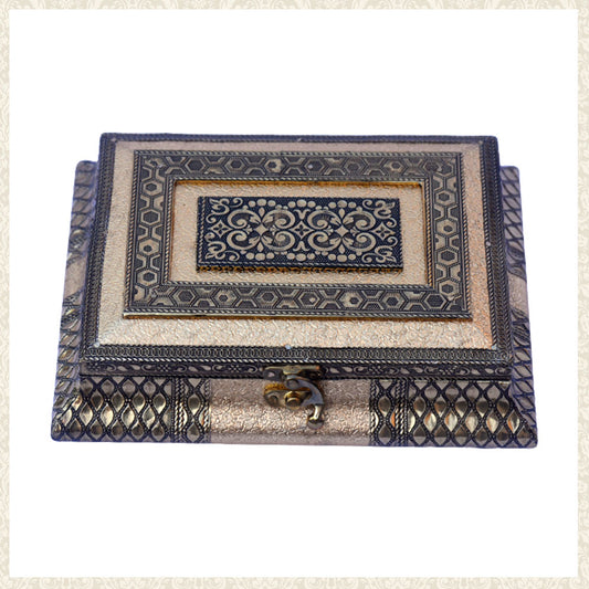 Handmade Rectangular Golden Mukhwas Box