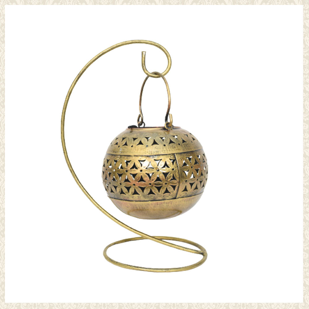 Tealight candle Holder, Antique Gold Finish